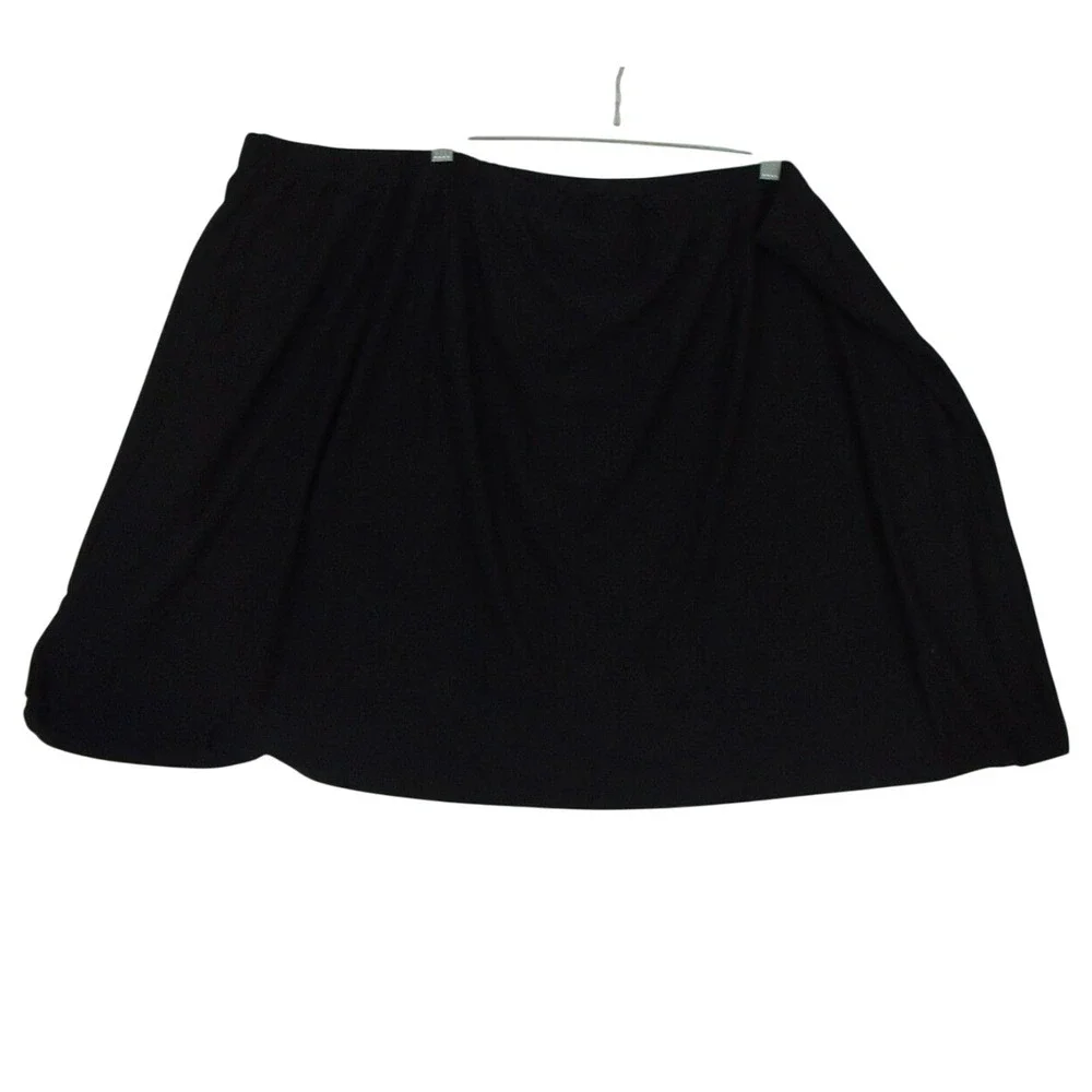 Susan Graver Size 3X Pull On Swim Skort Black‎ Stretch Elastic Waist Women's